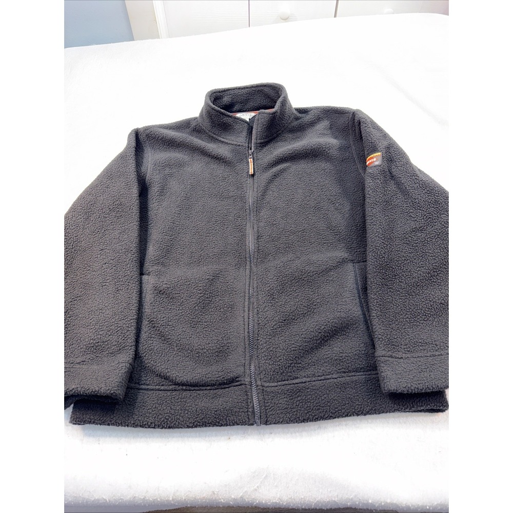 Orvis Jacket Mens Large Black‎ Fleece Pockets Long Sleeve Outdoors Hiking Casual